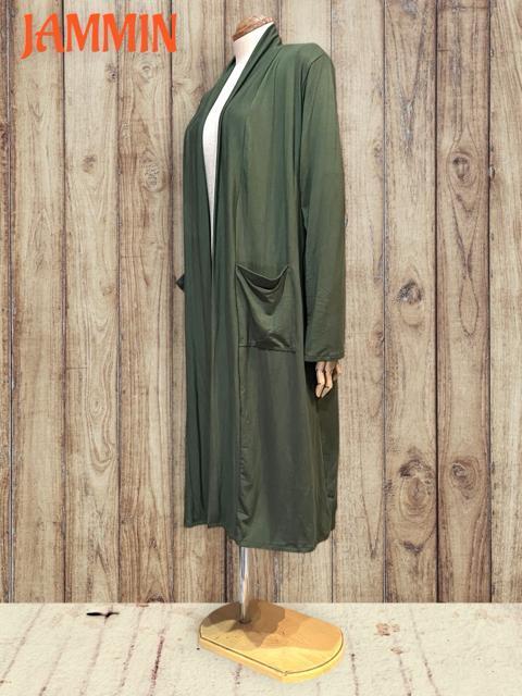 ストレッチロングカーディガン カーキ アジアン エスニック 羽織り ヒッピー < 女性ファッション ストレッチロングカーディガン カーキ アジアン エスニック 羽織り ヒッピー < 女性ファッションの