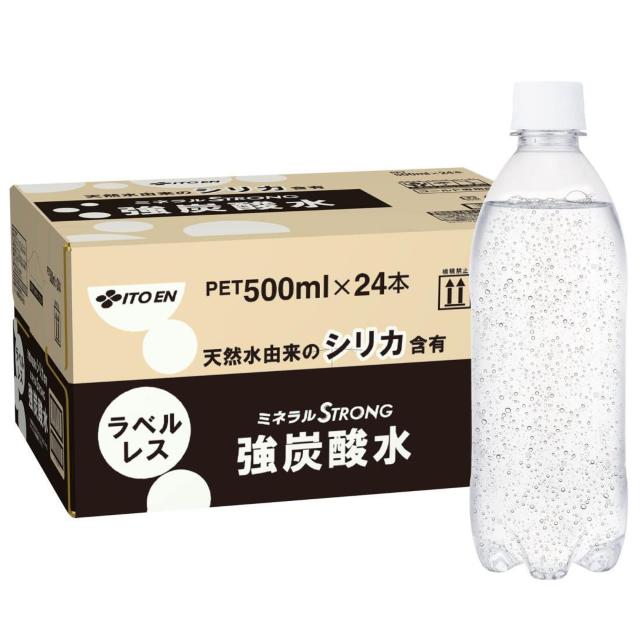 【24本】ミネラルストロング 伊藤園 ラベルレス 強炭酸水 500ml < グルメ/ドリンク  【24本】ミネラルストロング 伊藤園 ラベルレス 強炭酸水 500ml  < グルメ/ドリンクの