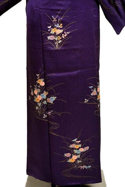 付下げ 中古 着物 送料無料 最高級 美品 金彩 流水花分 花柄 身丈155cm 裄丈62.5cm 正絹 フォーマル T3674 < 女性ファッション 付下げ 中古 着物 送料無料 最高級 美品 金彩 流水花分 花柄 身丈155cm 裄丈62.5cm 正絹 フォーマル T3674 < 女性ファッションの