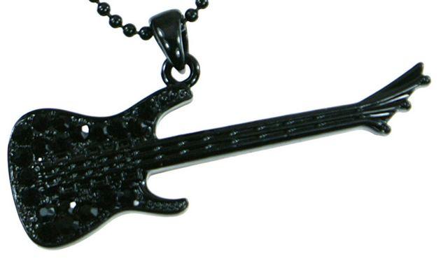ブラックストラトギターネックレス 黒 音楽 楽器 カジュアル ペンダント トップ モチーフ チェーン < 女性アクセサリー/時計  ブラックストラトギターネックレス 黒 音楽 楽器 カジュアル ペンダント トップ モチーフ チェーン  < 女性アクセサリー/時計の
