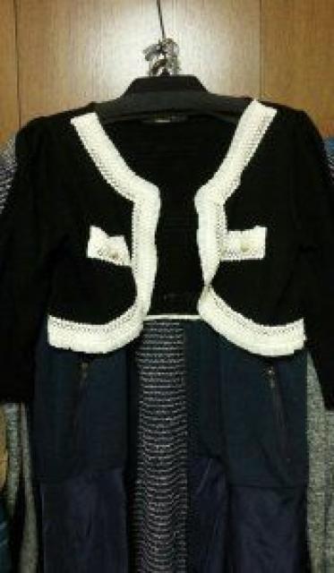 黒長袖ショートボレロカーディガンアイボリーカットレースS〜M < 女性ファッション  黒長袖ショートボレロカーディガンアイボリーカットレースS〜M  < 女性ファッションの