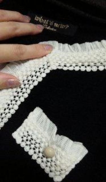 黒長袖ショートボレロカーディガンアイボリーカットレースS〜M < 女性ファッション  黒長袖ショートボレロカーディガンアイボリーカットレースS〜M < 女性ファッションの