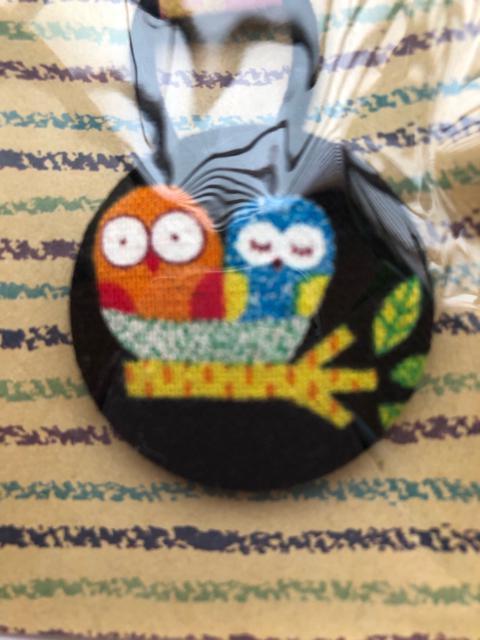 ハンドメイド ヘアゴム くるみボタン 幸せ呼ぶフクロウさん♪ < 女性ファッション  ハンドメイド ヘアゴム くるみボタン 幸せ呼ぶフクロウさん♪ < 女性ファッションの