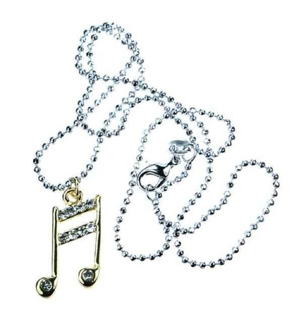 ラインストーン 十六部音符 ネックレス ゴールド ペンダント トップ チェーン 可愛い モチーフ キラキラ 音楽 楽器 楽譜 < 女性アクセサリー/時計  ラインストーン 十六部音符 ネックレス ゴールド ペンダント トップ チェーン 可愛い モチーフ キラキラ 音楽 楽器 楽譜  < 女性アクセサリー/時計の