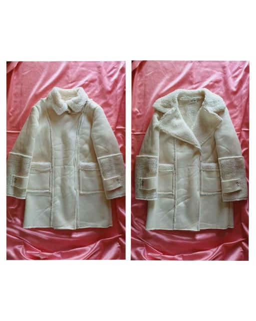 ★白オフホワイトアイボリー☆お洒落カッコ可愛い♪総裏地ボアもこもこ暖か軽い♪襟元3wayカラー♪フェイクムートンロングジャケット < 女性ファッション  ★白オフホワイトアイボリー☆お洒落カッコ可愛い♪総裏地ボアもこもこ暖か軽い♪襟元3wayカラー♪フェイクムートンロングジャケット  < 女性ファッションの