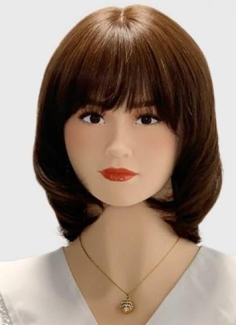 新品 人毛 人工皮膚付きフェースラインカット ロング 明るめブラウン < 女性ファッション  新品 人毛 人工皮膚付きフェースラインカット ロング 明るめブラウン  < 女性ファッションの