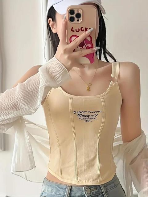 爆ヤス価格890円★夏のトレンディなタンクトップ。純粋で無邪気な雰囲気を醸し出す、文字印字 レディースアプリコット日本サイズM < 女性ファッション 爆ヤス価格890円★夏のトレンディなタンクトップ。純粋で無邪気な雰囲気を醸し出す、文字印字 レディースアプリコット日本サイズM < 女性ファッションの