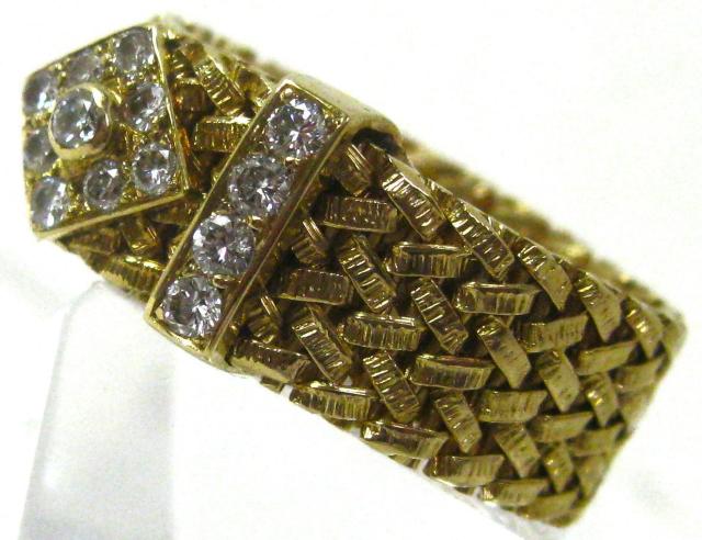 美品750 18金クリスチャンディオールメッシュリング非常に綺麗なダイヤ13ヶ入 < ブランド 美品750 18金クリスチャンディオールメッシュリング非常に綺麗なダイヤ13ヶ入 < ブランドの