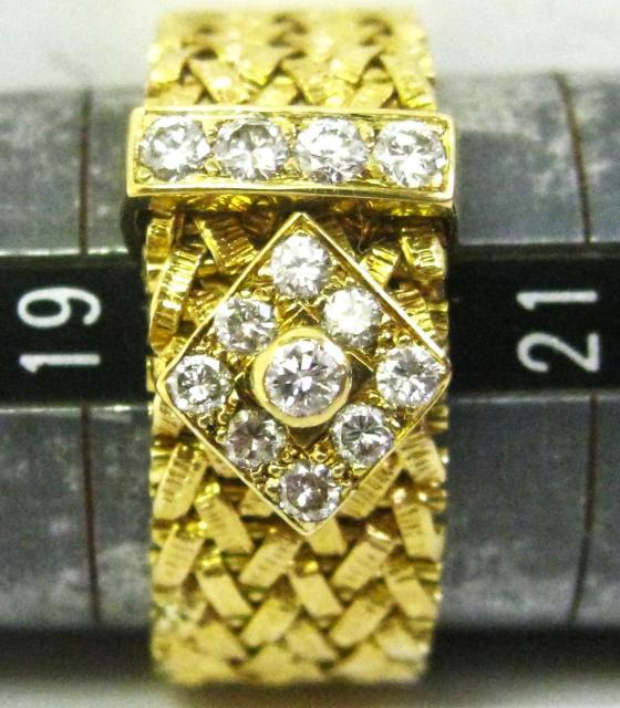 美品750 18金クリスチャンディオールメッシュリング非常に綺麗なダイヤ13ヶ入 < ブランド 美品750 18金クリスチャンディオールメッシュリング非常に綺麗なダイヤ13ヶ入 < ブランドの