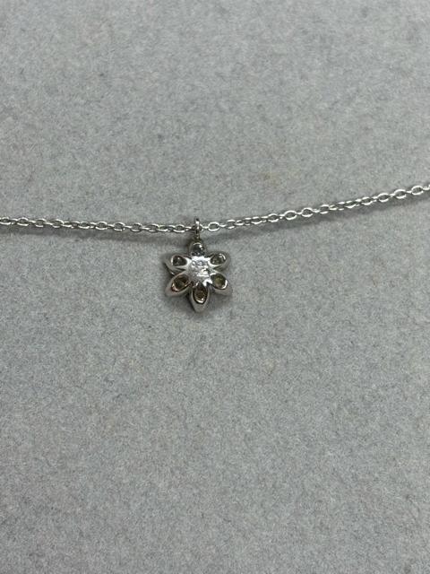 K18WG �z���C�g�S�[���h Pt900 0.24 �_�C�������h �l�b�N���X �� �����A�N�Z�T���[/���v�� 