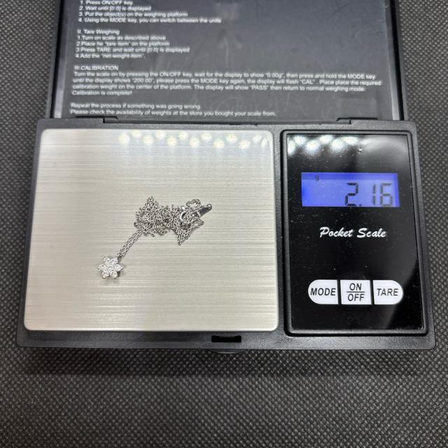 K18WG �z���C�g�S�[���h Pt900 0.24 �_�C�������h �l�b�N���X �� �����A�N�Z�T���[/���v�� 