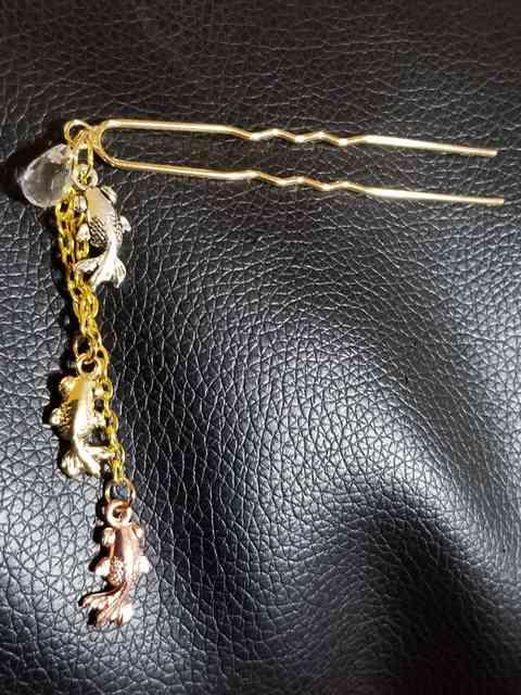 かんざし、3色出目金&水晶 < 女性ファッション  かんざし、3色出目金&水晶  < 女性ファッションの