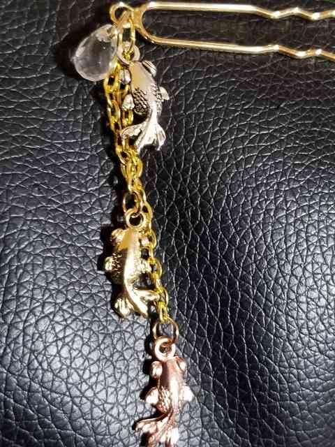 かんざし、3色出目金&水晶 < 女性ファッション  かんざし、3色出目金&水晶 < 女性ファッションの