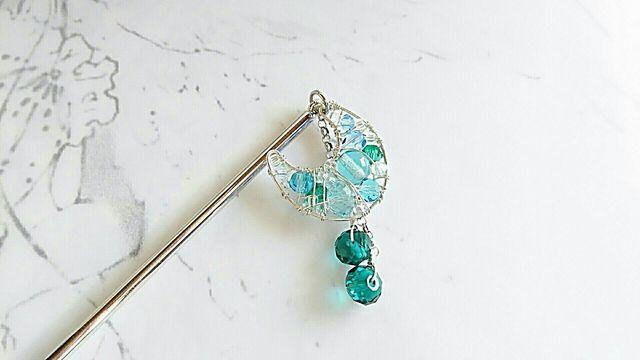 Pave*青い月のかんざし*SF*SV 19008 < 女性ファッション  Pave*青い月のかんざし*SF*SV 19008 < 女性ファッションの