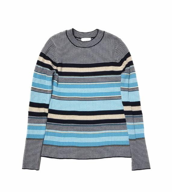 index〓マルチボーダーリブニットセーター(L)水色系〓新品 < ブランド index〓マルチボーダーリブニットセーター(L)水色系〓新品 < ブランドの