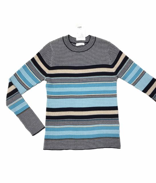 index〓マルチボーダーリブニットセーター(L)水色系〓新品 < ブランド index〓マルチボーダーリブニットセーター(L)水色系〓新品 < ブランドの