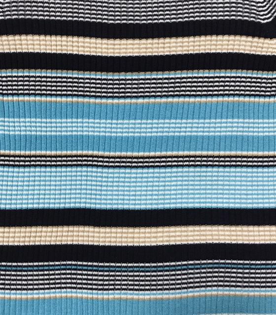 index〓マルチボーダーリブニットセーター(L)水色系〓新品 < ブランド index〓マルチボーダーリブニットセーター(L)水色系〓新品 < ブランドの