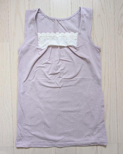 L★ベルメゾン★胸元レース★ストレッチタンクトップ★新品★送料無料 < 女性ファッション  L★ベルメゾン★胸元レース★ストレッチタンクトップ★新品★送料無料  < 女性ファッションの