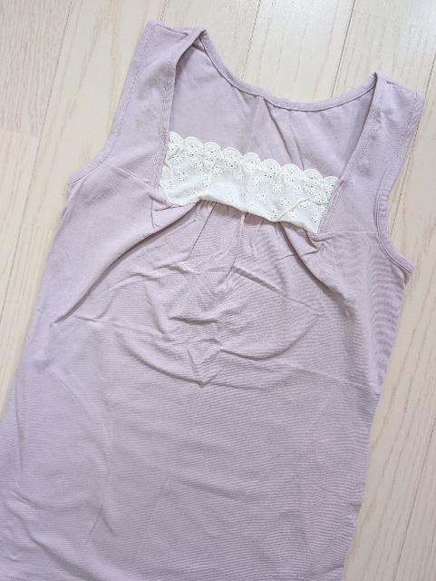 L★ベルメゾン★胸元レース★ストレッチタンクトップ★新品★送料無料 < 女性ファッション  L★ベルメゾン★胸元レース★ストレッチタンクトップ★新品★送料無料 < 女性ファッションの