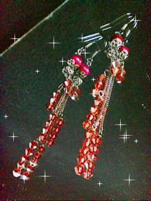 ハンドメイド!ピンクタイガーア&高級ビーズ使用ロングピアス★ < 女性アクセサリー/時計  ハンドメイド!ピンクタイガーア&高級ビーズ使用ロングピアス★ < 女性アクセサリー/時計の