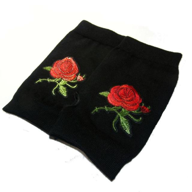 薔薇 バラ ローズ ワッペン ハンドカバー グローブ 指なし 手袋 < 女性ファッション  薔薇 バラ ローズ ワッペン ハンドカバー グローブ 指なし 手袋 < 女性ファッションの