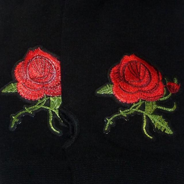 薔薇 バラ ローズ ワッペン ハンドカバー グローブ 指なし 手袋 < 女性ファッション  薔薇 バラ ローズ ワッペン ハンドカバー グローブ 指なし 手袋 < 女性ファッションの