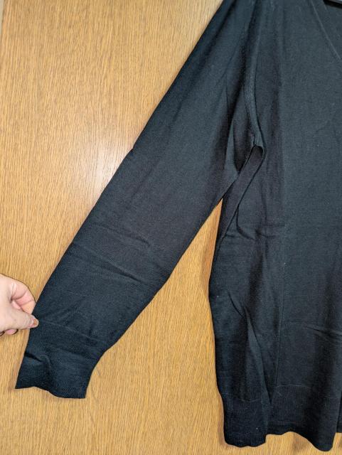 アンタイトル昨季美品黒シルクカシミヤ混長袖Vネックセーター大きいサイズ411号12号ハイゲージニットジャケットインナーニット < ブランド アンタイトル昨季美品黒シルクカシミヤ混長袖Vネックセーター大きいサイズ411号12号ハイゲージニットジャケットインナーニット < ブランドの