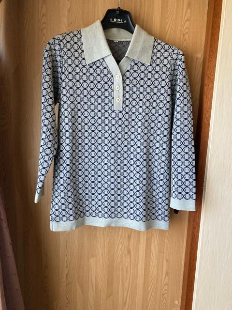 2088.未使用☆襟付き長袖ニットシャツ☆総柄☆サイズM < 女性ファッション 2088.未使用☆襟付き長袖ニットシャツ☆総柄☆サイズM < 女性ファッションの