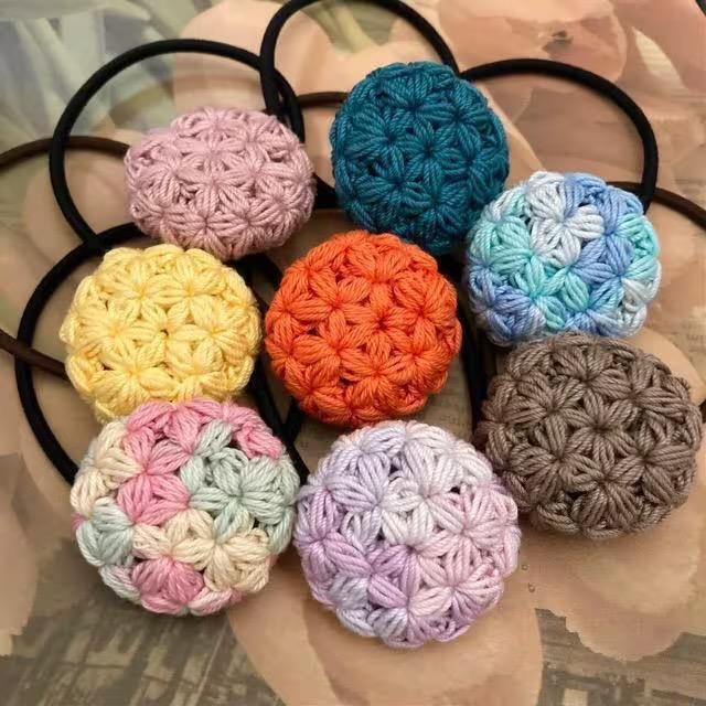 ハンドメイド♪レース編み リフ編みモチーフヘアゴム < 女性ファッション  ハンドメイド♪レース編み リフ編みモチーフヘアゴム < 女性ファッションの