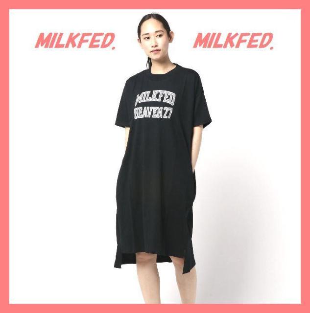 ☆ミルクフェド☆超美品☆完売アメカジビッグロゴ折り返し袖ロングTシャツワンピ☆ < ブランド  ☆ミルクフェド☆超美品☆完売アメカジビッグロゴ折り返し袖ロングTシャツワンピ☆  < ブランドの