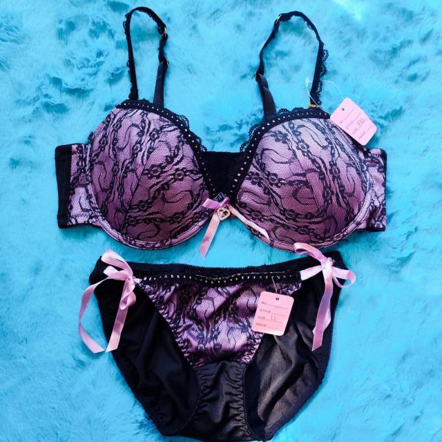 エロカワッ。。F85×LL。。サテン調×ブラックレース小悪魔ブラジャー&ショーツセット。。グラマー大きいサイズ 紐パンひもパン < 女性ファッション  エロカワッ。。F85×LL。。サテン調×ブラックレース小悪魔ブラジャー&ショーツセット。。グラマー大きいサイズ 紐パンひもパン  < 女性ファッションの