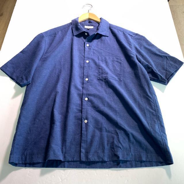 avv XL ネイビー 半袖シャツ パンツセット 麻混合 セットアップ 部屋着 上下セット パジャマ ルームウェア < 男性ファッション avv XL ネイビー 半袖シャツ パンツセット 麻混合 セットアップ 部屋着 上下セット パジャマ ルームウェア < 男性ファッションの