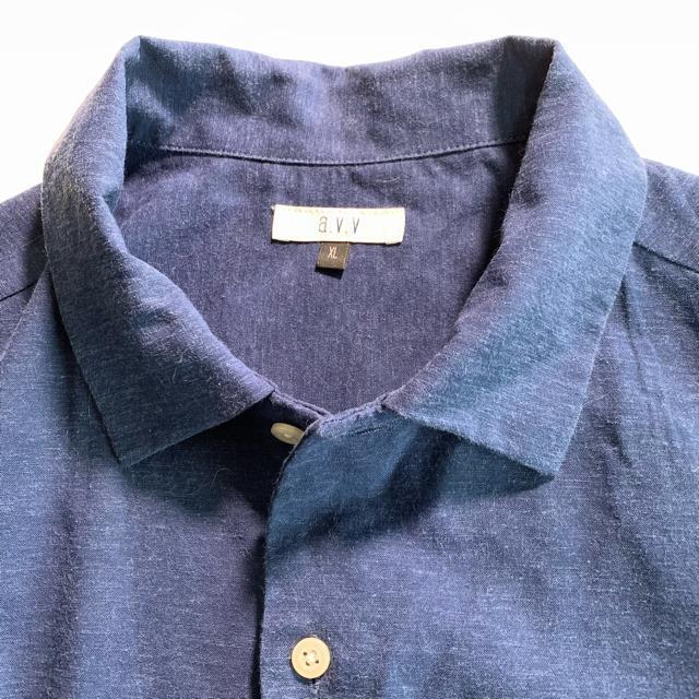 avv XL ネイビー 半袖シャツ パンツセット 麻混合 セットアップ 部屋着 上下セット パジャマ ルームウェア < 男性ファッション avv XL ネイビー 半袖シャツ パンツセット 麻混合 セットアップ 部屋着 上下セット パジャマ ルームウェア < 男性ファッションの