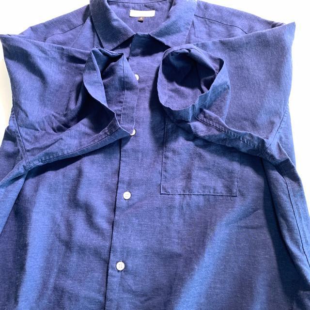 avv XL ネイビー 半袖シャツ パンツセット 麻混合 セットアップ 部屋着 上下セット パジャマ ルームウェア < 男性ファッション avv XL ネイビー 半袖シャツ パンツセット 麻混合 セットアップ 部屋着 上下セット パジャマ ルームウェア < 男性ファッションの