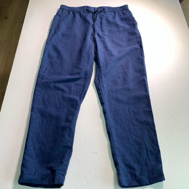 avv XL ネイビー 半袖シャツ パンツセット 麻混合 セットアップ 部屋着 上下セット パジャマ ルームウェア < 男性ファッション avv XL ネイビー 半袖シャツ パンツセット 麻混合 セットアップ 部屋着 上下セット パジャマ ルームウェア < 男性ファッションの