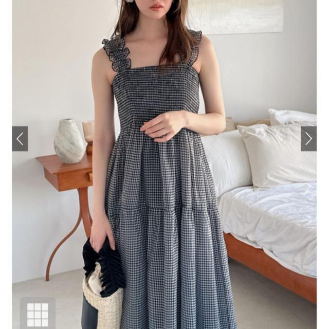 チェック柄オーガンジーキャミワンピース < 女性ファッション チェック柄オーガンジーキャミワンピース < 女性ファッションの