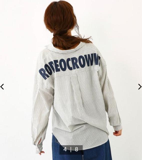 ロデオ★バックロゴ ストライプ ビッグ シャツ 2 < ブランド  ロデオ★バックロゴ ストライプ ビッグ シャツ 2 < ブランドの