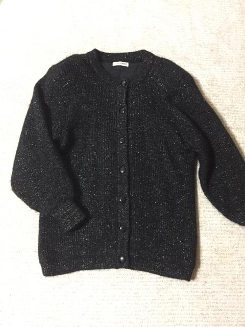 613.ラメニットジャケット☆黒地シルバーラメ☆X L程度 < 女性ファッション  613.ラメニットジャケット☆黒地シルバーラメ☆X L程度  < 女性ファッションの