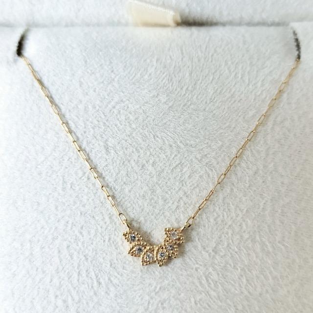 hum ハム ダイヤモンド リーフ ネックレス K18YG 1.0g < 女性アクセサリー/時計  hum ハム ダイヤモンド リーフ ネックレス K18YG 1.0g  < 女性アクセサリー/時計の