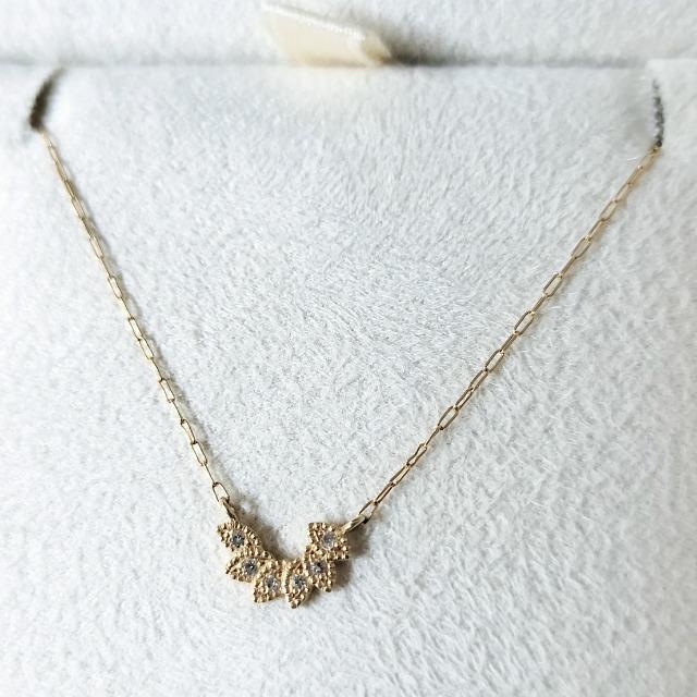 hum ハム ダイヤモンド リーフ ネックレス K18YG 1.0g < 女性アクセサリー/時計  hum ハム ダイヤモンド リーフ ネックレス K18YG 1.0g < 女性アクセサリー/時計の