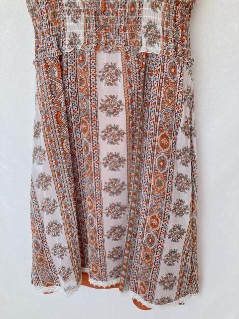 2枚組 エスニック柄 花柄 ノースリーブワンピース インナーキャミ付き F N2m < ブランド 2枚組 エスニック柄 花柄 ノースリーブワンピース インナーキャミ付き F N2m < ブランドの