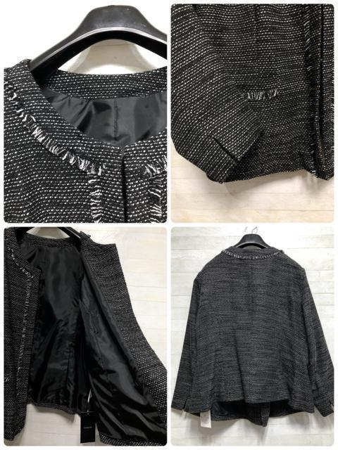 新品☆6L♪黒系ツイードジャケット&ワイドパンツ♪セレブレイトスーツ☆R190 < 女性ファッション 新品☆6L♪黒系ツイードジャケット&ワイドパンツ♪セレブレイトスーツ☆R190 < 女性ファッションの