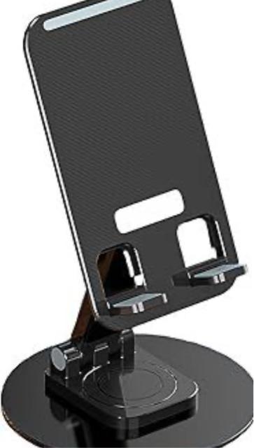 �g�ѓd�b�X�^���h iPhone iPad�z���_�[ 360�x��] �g�ѓd�b�X�^���h �܂肽���ݎ� �X�P�[���u�� �u���b�N&�z���C�g  �� �Ɠd/AV�� 