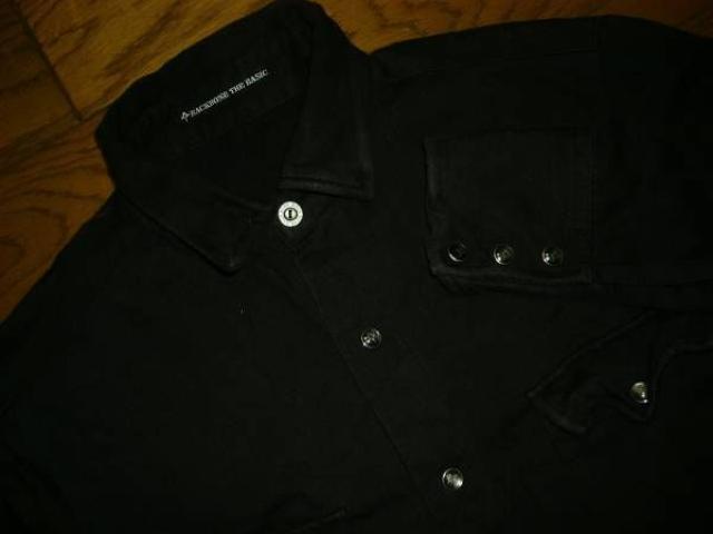 BACKBONETHEBASICバックボーン背ロゴリボンシャツ黒薄手ワイヤー < ブランド  BACKBONETHEBASICバックボーン背ロゴリボンシャツ黒薄手ワイヤー < ブランドの