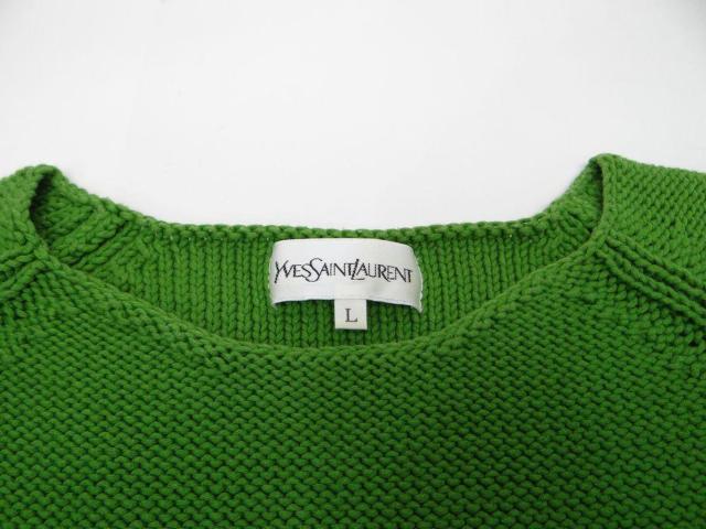 サンローラン コットン 半袖 セーター L グリーン系【送料無料】 < ブランド サンローラン コットン 半袖 セーター L グリーン系【送料無料】 < ブランドの