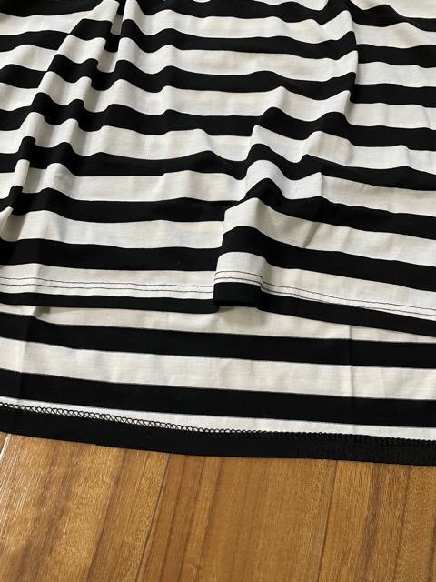 新品.未使用.半袖.薄手裾スリット入りボーダー柄後ろリボン付き < 男性ファッション  新品.未使用.半袖.薄手裾スリット入りボーダー柄後ろリボン付き < 男性ファッションの