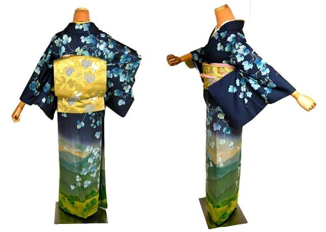 訪問着 中古 送料無料 最高峰 新品同様 宮本龍雪 暈し染め 蔦の葉遠山風景文 花柄 身丈160cm 裄丈62.5cm T3676 < 女性ファッション 訪問着 中古 送料無料 最高峰 新品同様 宮本龍雪 暈し染め 蔦の葉遠山風景文 花柄 身丈160cm 裄丈62.5cm T3676 < 女性ファッションの