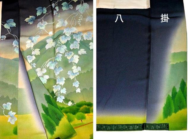 訪問着 中古 送料無料 最高峰 新品同様 宮本龍雪 暈し染め 蔦の葉遠山風景文 花柄 身丈160cm 裄丈62.5cm T3676 < 女性ファッション 訪問着 中古 送料無料 最高峰 新品同様 宮本龍雪 暈し染め 蔦の葉遠山風景文 花柄 身丈160cm 裄丈62.5cm T3676 < 女性ファッションの