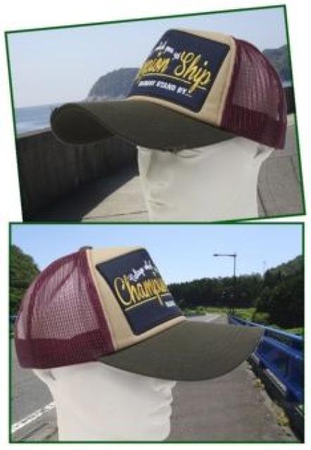 《New》アメカジ.サーフ系★ワッペン付ダメージ*メッシュキャップ<カーキxベージュxワイン> < 男性ファッション  《New》アメカジ.サーフ系★ワッペン付ダメージ*メッシュキャップ<カーキxベージュxワイン> < 男性ファッションの