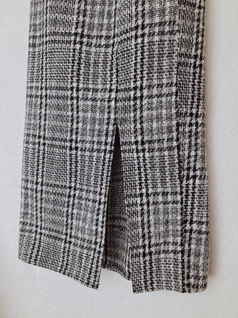 秋冬 白黒 ツィード タイト グレンチェック 前スリット ロングスカート M N2m < ブランド 秋冬 白黒 ツィード タイト グレンチェック 前スリット ロングスカート M N2m < ブランドの